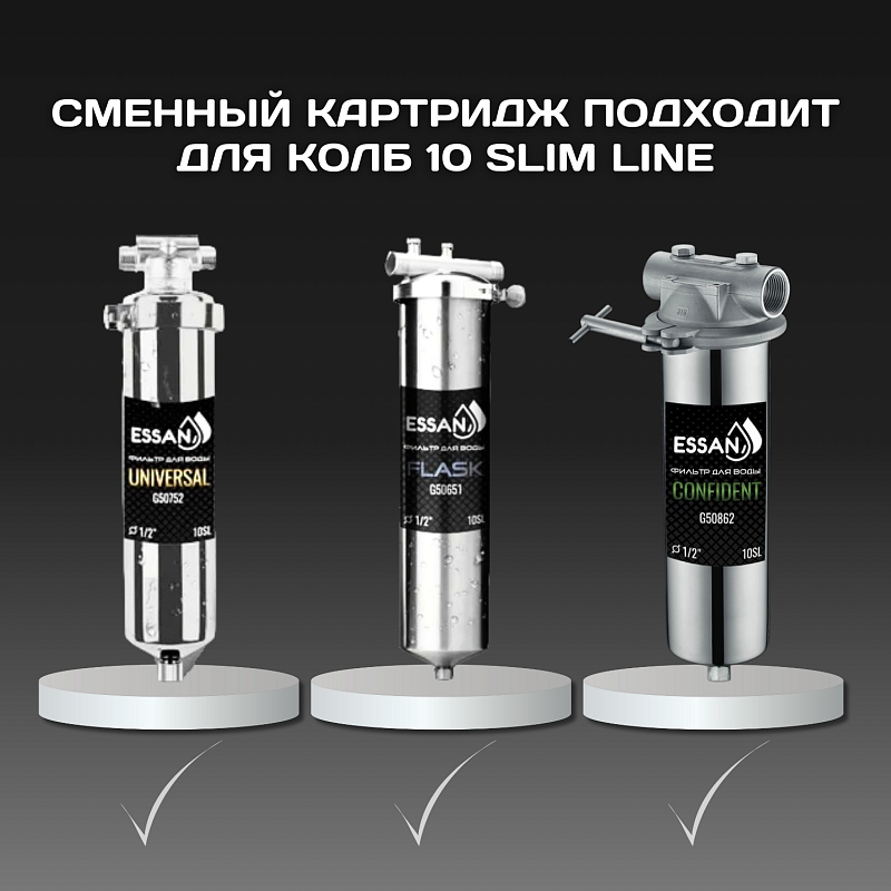 Картридж сменный многоразовый ESSAN EXTREME, 100 мкм, для корпуса 10SL, нержавеющая сетка