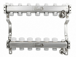 Коллекторная группа ESSAN GROUP803 нержавейка 1"x3/4" EK -6 выходов, без расходомеров (404 мм)