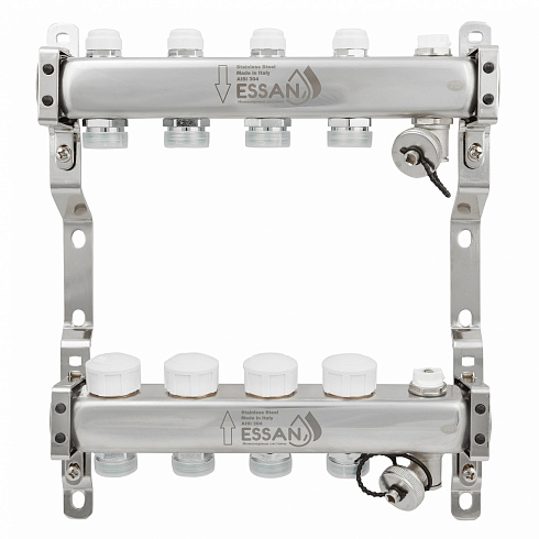 Коллекторная группа ESSAN GROUP803 нержавейка 1"x3/4" EK -4 выхода, без расходомеров (304 мм)