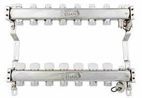 Коллекторная группа ESSAN GROUP803 нержавейка 1"x3/4" EK -7 выходов, без расходомеров (454 мм)