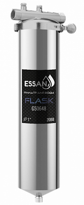 Корпус-колба фильтра из нержавейки ESSAN FLASK горячая и холодная вода 20BB, 1" Н (аналог ТАЙФУН)