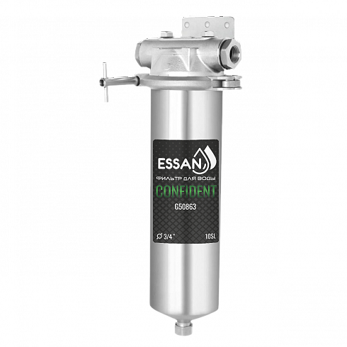 Корпус-колба фильтра из нержавейки ESSAN CONFIDENT горячая и холодная вода 10SL, 3/4" В (8)