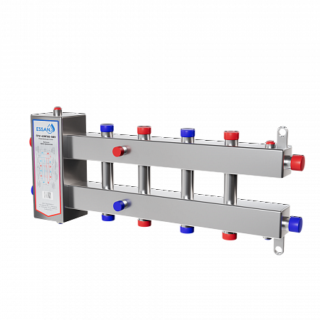 Коллектор котловой с гидрострелкой ESSAN ГРУ+КМГ 60-5ВУ НЕРЖАВЕЮЩАЯ СТАЛЬ с 3-мя кронштейнами