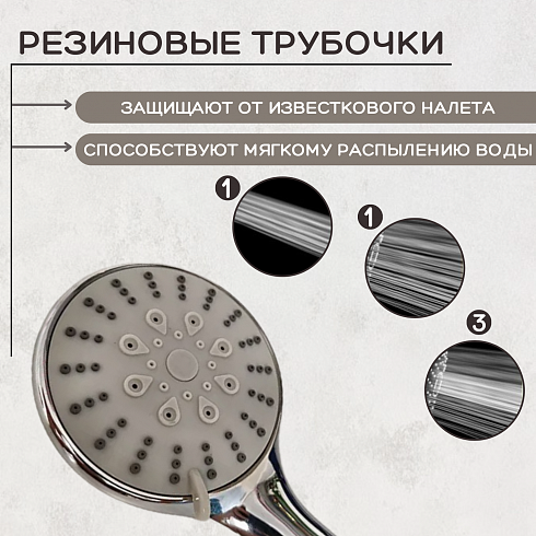 Лейка для душа, пластиковая ESSAN (KEBBI) PLATING NEW хром 3 режима