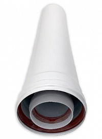 ДХ Удлинитель дымохода коаксиальный ESSAN Ø80/125, L=500мм, белый (16шт)